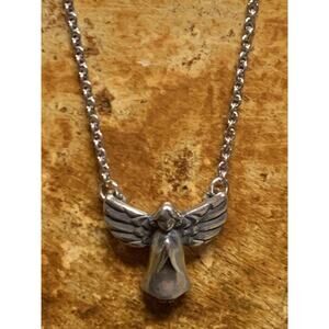 James Avery Retired Sterling Silver Sweet Angel Necklace Adjustable 15-17 Inches